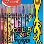 Stiften MAPED Color'Peps Monster, set van 12 kleuren