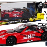 Sportieve race RC auto 1:18 Corvette C6.R rood 2.4G met verlichting