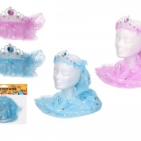 Carnavalsdiadeem met sluier – mix van kleuren