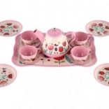 Kindertheeset in Koffer met Decoratieve Bloemenmotieven