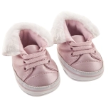 Schoentjes voor pop – roze sneakers met bont
