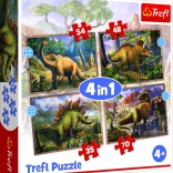 Puzzel 4-in-1 Interessante dinosaurussen