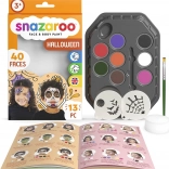 Snazaroo set 8 kleuren voor gezicht en lichaam met Halloween-sjablonen