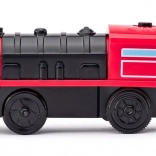 Rode batterij aangedreven locomotief