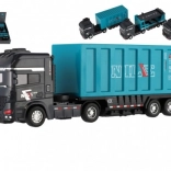 Kunststof vrachtwagen 26 cm met vliegwiel – container of autotransporter