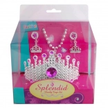 Set voor kleine prinsesjes – roze kroon, ketting en oorbellen