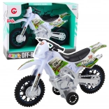 Witte offroad-crossmotor met licht- en geluidseffecten