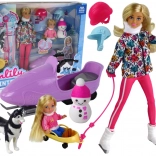 Pop ANLILY wintersporten met husky en sneeuwscooter