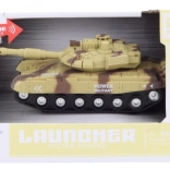 Beige tank op batterijen met licht en geluid