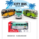 Mini metalen bus met openslaande deuren en terugtrekmotor