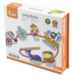 houten rijgblokken piraat