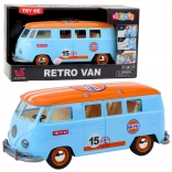 Retro bestelbus met openende deuren, licht en geluid – blauw