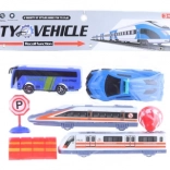 Set van plastic vervoersmiddelen voor kinderen