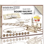 WOODEN CITY 3D-puzzel ronde rails met spoorwegovergang (159 delen)