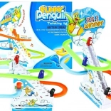 Pinguïns op roltrappen met licht en melodieën