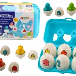 Kleurrijke set van zes geometrische dinosaurus eieren