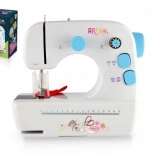 Compacte naaimachine met metalen constructie en lichteffecten