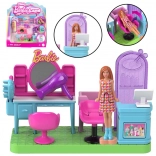 Barbie Mini BarbieLand - Kapsalon met beweegbare mini Barbie-pop