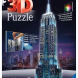 RAVENSBURGER lichtgevende 3D-puzzel Empire State Building – nachteditie, 216 stukjes