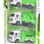 Set stadsserviceautootjes – vuilniswagen, kipper, takelwagen en tankwagen