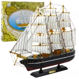 Model van een decoratief driemaster zwart 39x36 cm