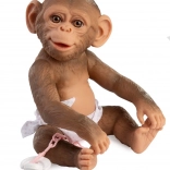 Reborn aapje baby met volledig vinyl lichaam 32 cm