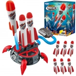 Woopie foam raketlanceerbasis met pomp, 6 raketten