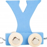 Houten treintje met letter Y – kleurrige wagon small foot