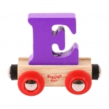 Houten wagon Bigjigs Rail met letter E