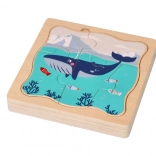 Houten gelaagde puzzel Arctische dieren