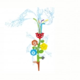 Sproeiende tuinbloem