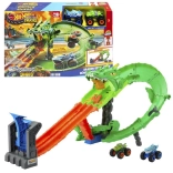 Hot Wheels Monster Trucks drakenrace – baanset met dubbele launcher en 2 auto’s