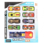 Set metalen autootjes met lanceerbasis