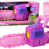 Roze bellenblazer in de vorm van een kettingzaag