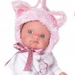 Antonio Juan realistische babypop Eenhoorn roze 21 cm