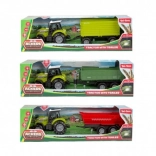 Plastic tractor met aanhanger met vrije loop met licht en geluid