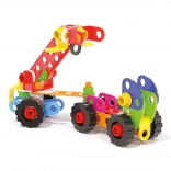 quercetti bouwset tecno jumbo toolbox – draagbare koffer met 84 onderdelen