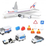 Dickie vliegveld-speelset met vliegtuig en servicevoertuigen