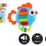 Muzikale rammelaar en bijtring visje met licht en geluid, 14 × 14 cm, vanaf 3 maanden