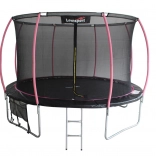 Tuintrampoline LEAN Sport Max 12 ft zwart‑roze 366 cm met net en ladder