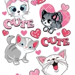 Opstrijkbare stickers schattige kittens – groot vel 20 × 30 cm
