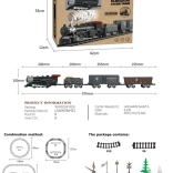 Retro treintje met licht, geluid en rook 172 cm