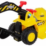 Kinder graafmachine op batterij Rider + helm + bewegende graafbak + opbergruimte