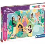 Clementoni glinsterende puzzel Disney prinsessen in de tuin 104 stukjes