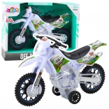 Terrein-motocrossspeelgoed met licht en geluid – wit