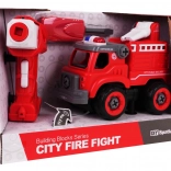 Demonteerbare brandweerauto met gereedschap en afstandsbediening