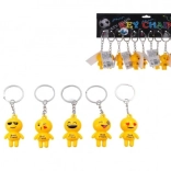 Sleutelhanger met smiley, metaal/kunststof, 9 cm