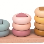 2kids toys houten vormenstapelaar – pastel Montessori speelgoed
