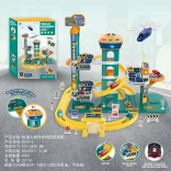 Mega parkeergarage blauw met lift en lichteffecten