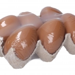 Decoratieve plastic eieren bruin 6 cm, 6 stuks